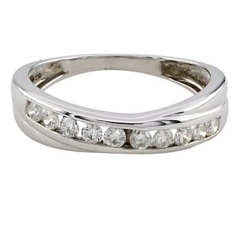 9ct white gold diamond 0.33cts half eternity Ring size N